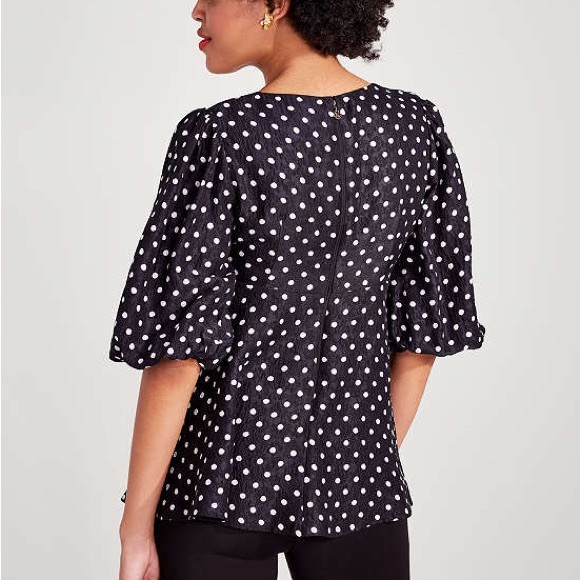 Kate Spade Harmony Dot Cloque Top 0 NWOT - Picture 3 of 8